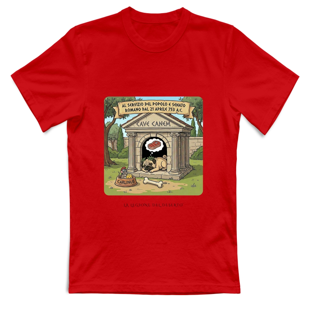 T-Shirt Unisex Carlinus Cave Canem - Il Guardiano Pigro