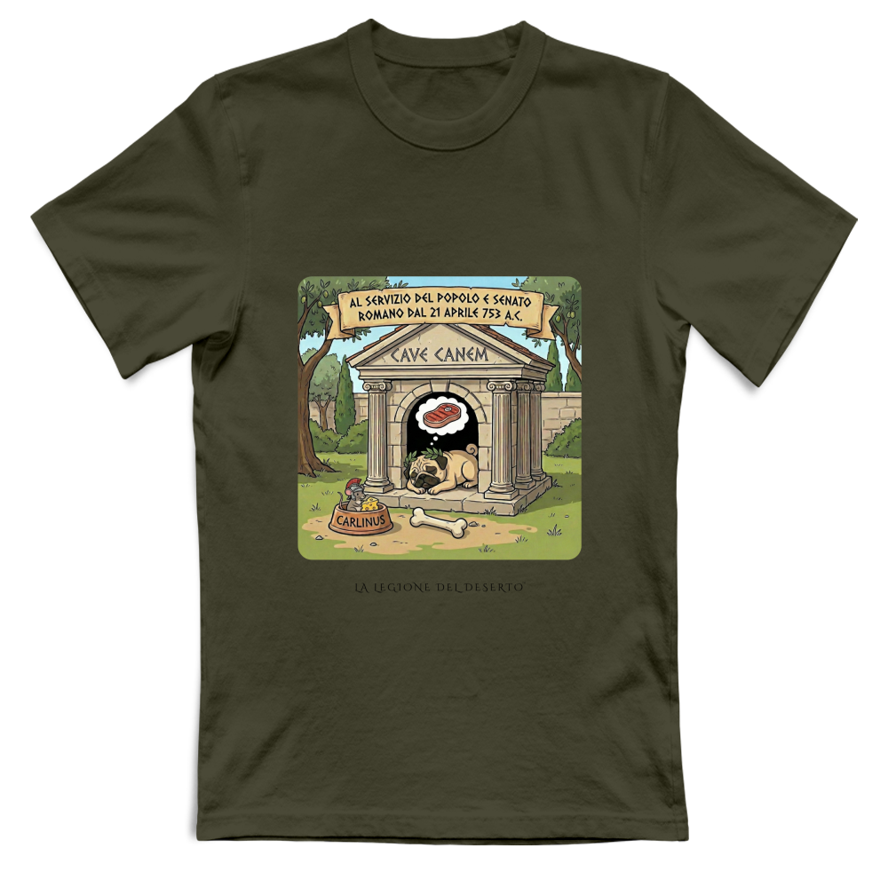T-Shirt Unisex Carlinus Cave Canem - Il Guardiano Pigro