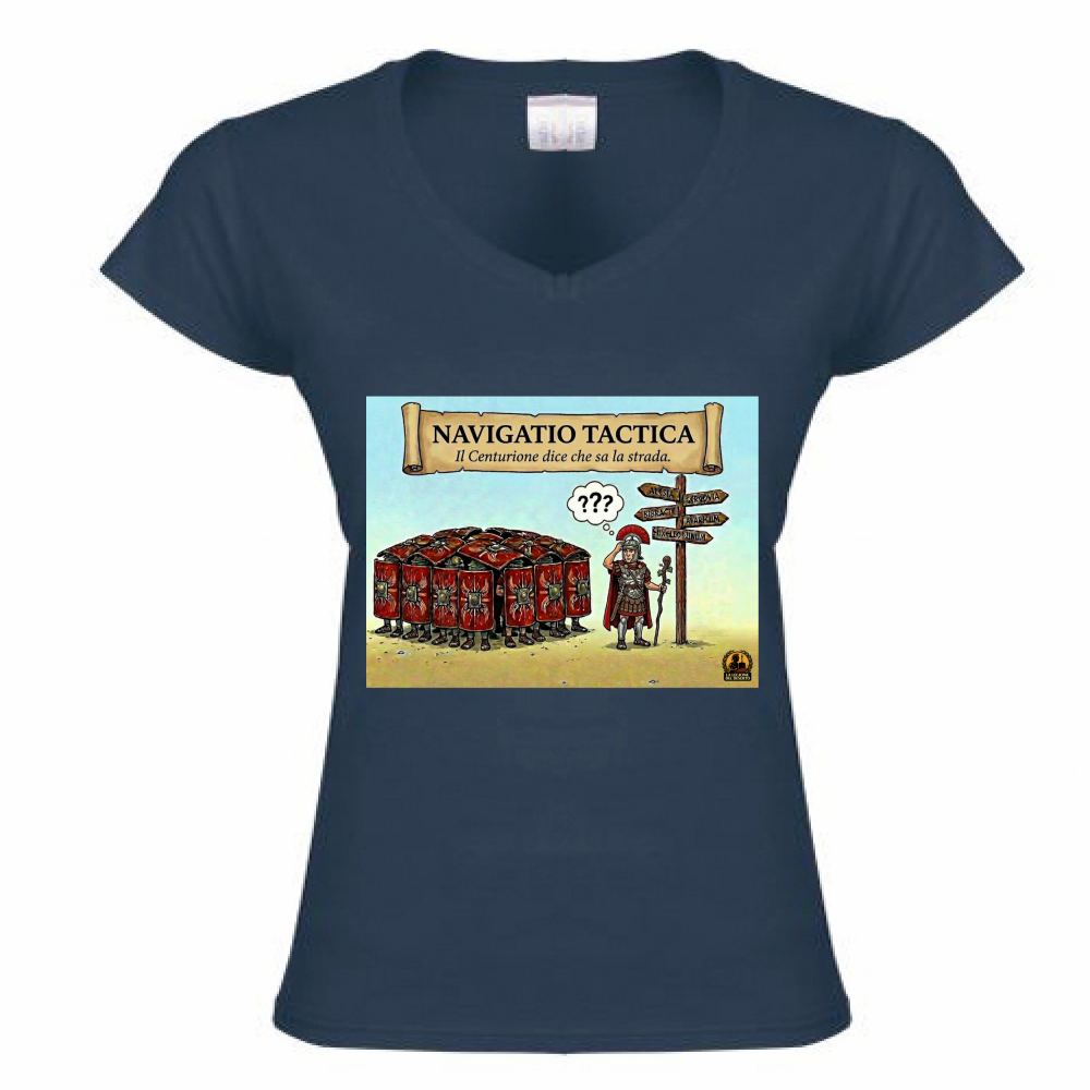 T-Shirt Donna Scollo V NAVIGATIO TACTICA