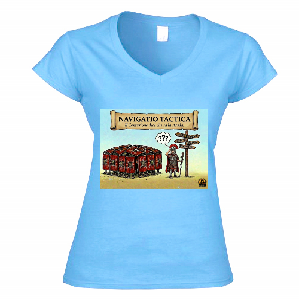T-Shirt Donna Scollo V NAVIGATIO TACTICA