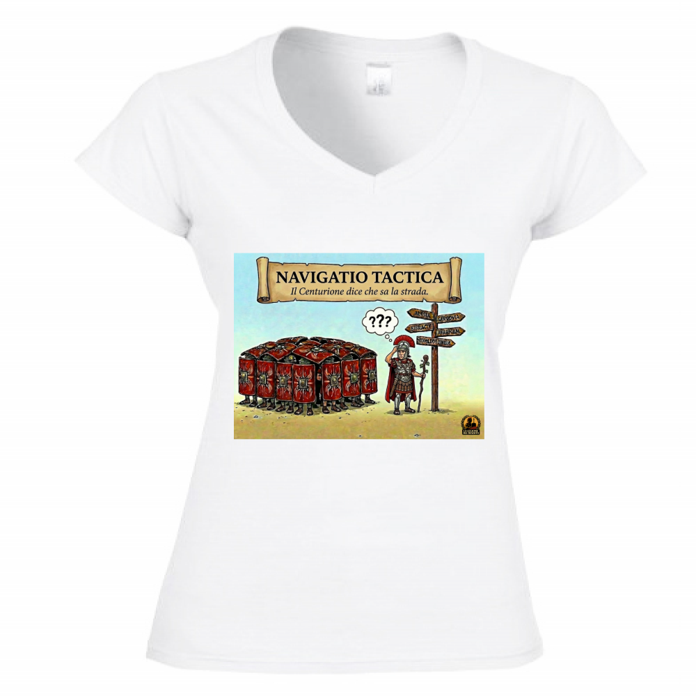 T-Shirt Donna Scollo V NAVIGATIO TACTICA