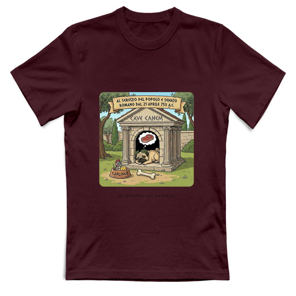 T-Shirt Unisex Carlinus Cave Canem - Il Guardiano Pigro