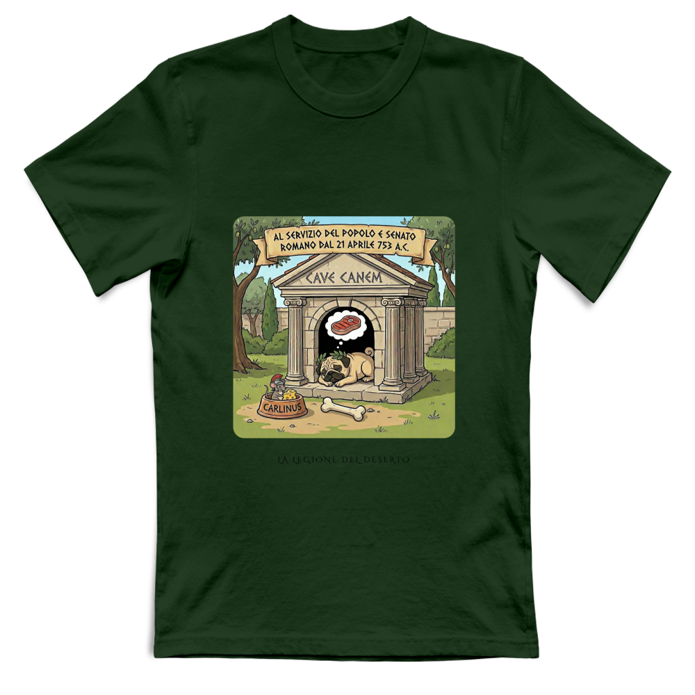 T-Shirt Unisex Carlinus Cave Canem - Il Guardiano Pigro