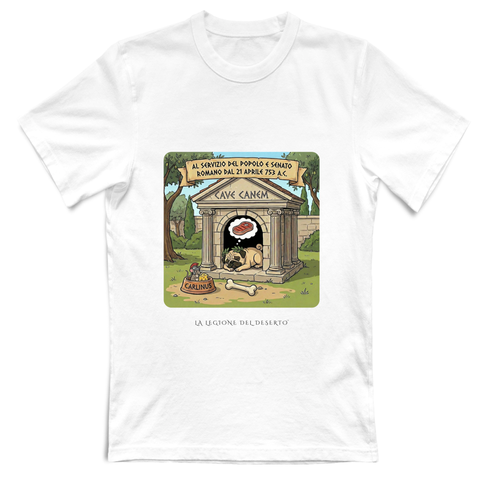 T-Shirt Unisex Carlinus Cave Canem - Il Guardiano Pigro
