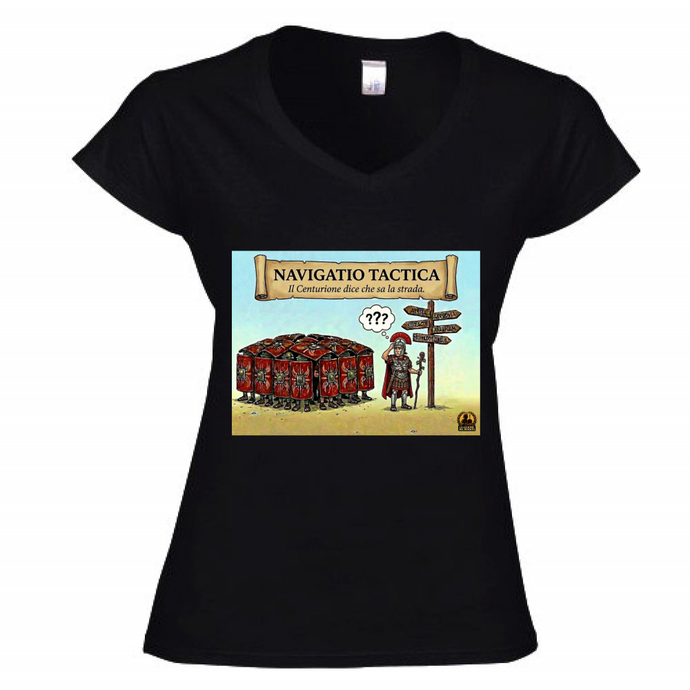 T-Shirt Donna Scollo V NAVIGATIO TACTICA